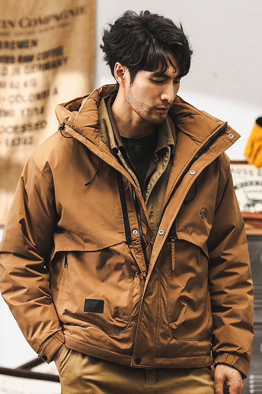 美式石墨烯90%灰鴨絨工裝羽絨服男冬季2024新款戶外機能保暖外套