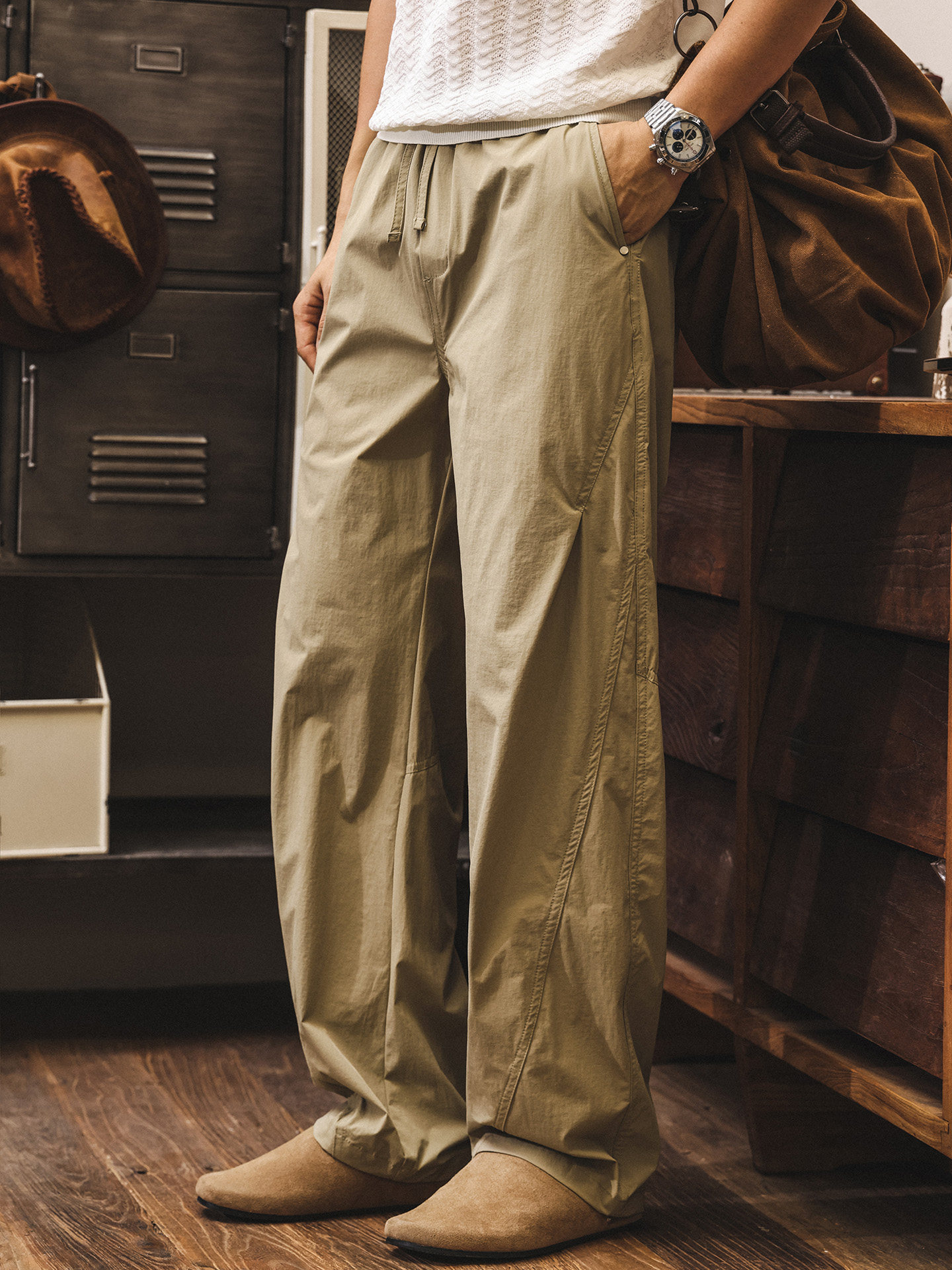 美式復古直筒薄款褲子男春季2026新款通勤潮牌工裝寬鬆休閒長褲男