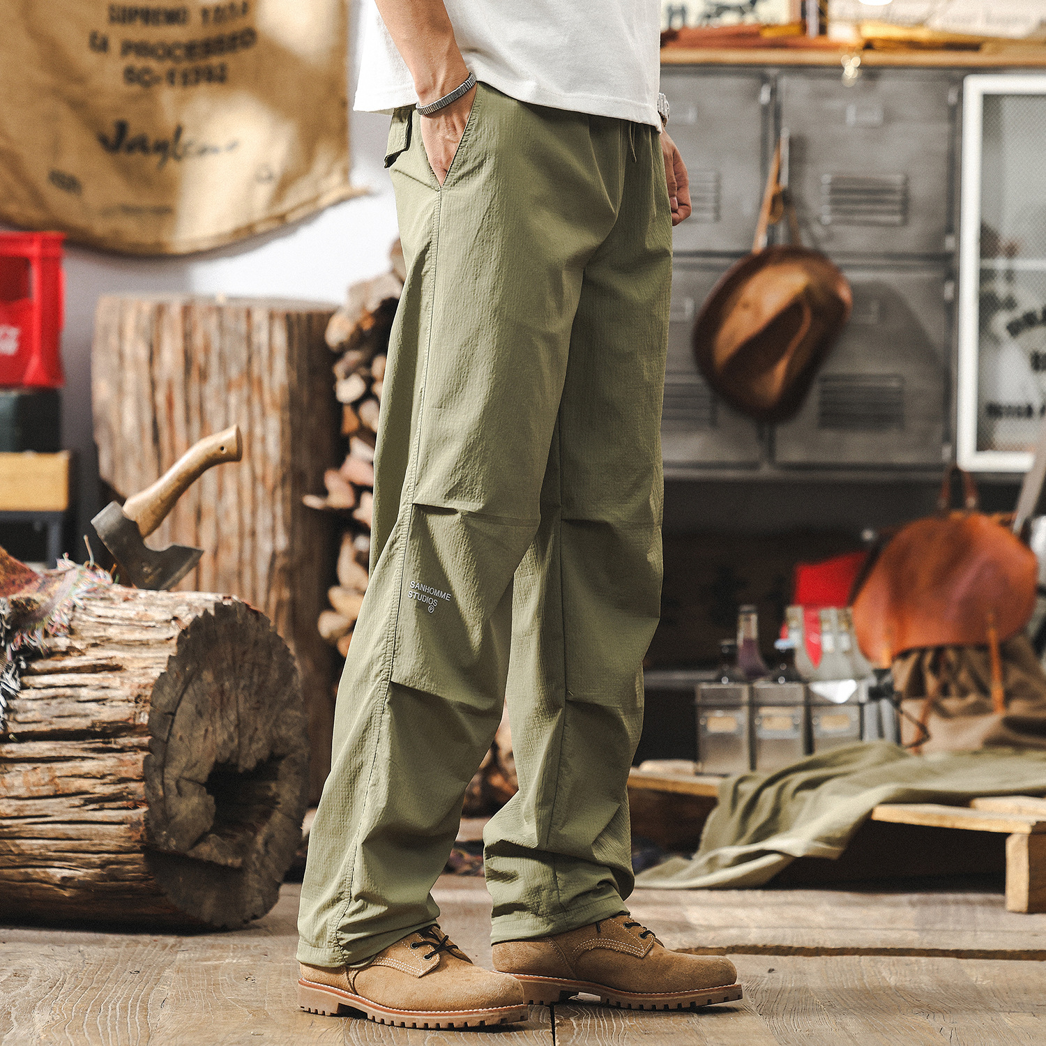 美式戶外速幹薄款褲子男夏季寬鬆潮牌山系傘兵機能長褲男士休閒褲