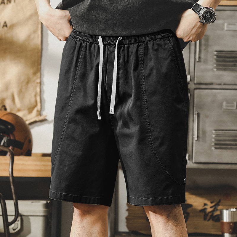 杰雷諾美式經典工裝短褲男夏季復古潮流休閒戶外機能彈力五分中褲