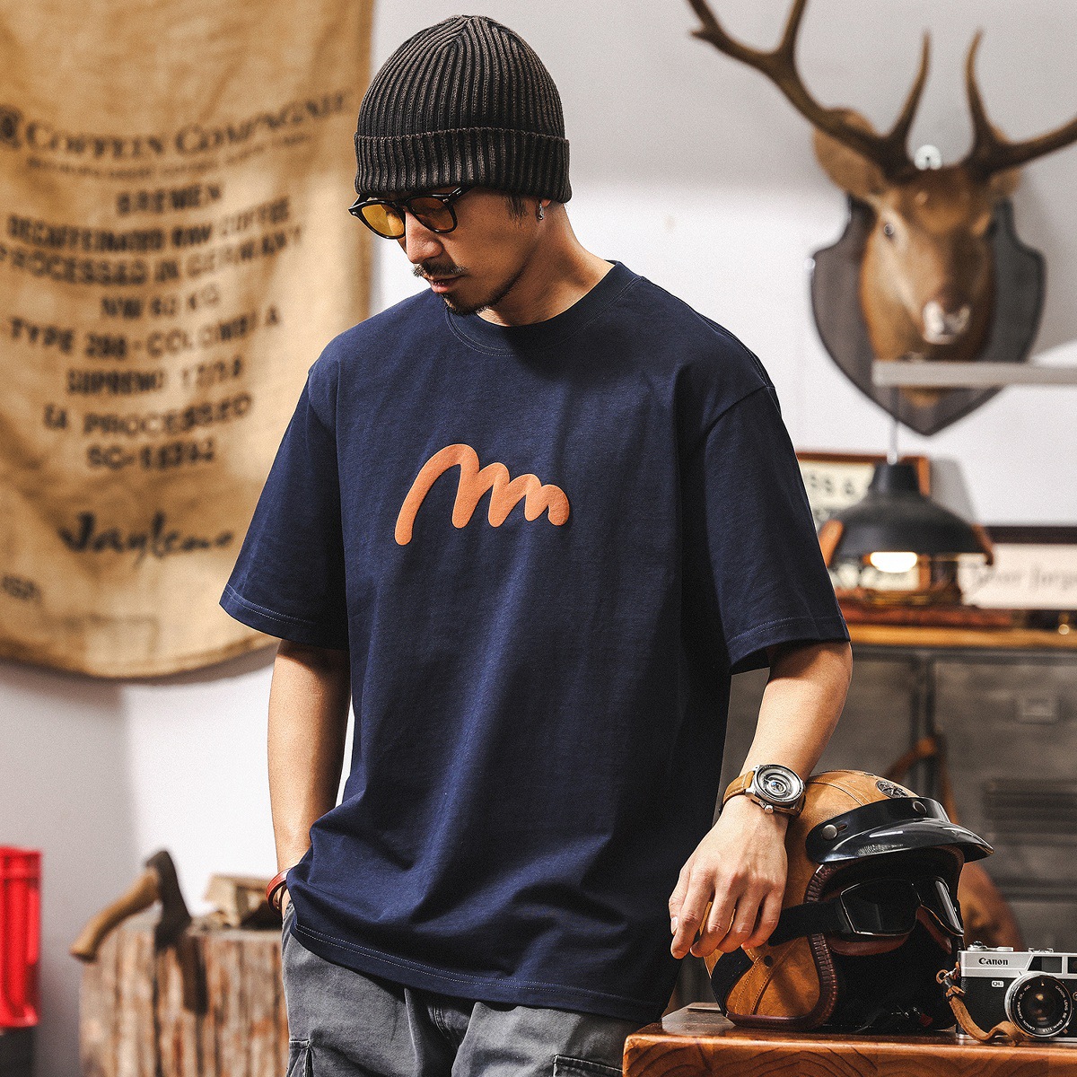 美式復古T恤短袖男款夏季2025新款潮流重磅寬鬆半袖男士上衣