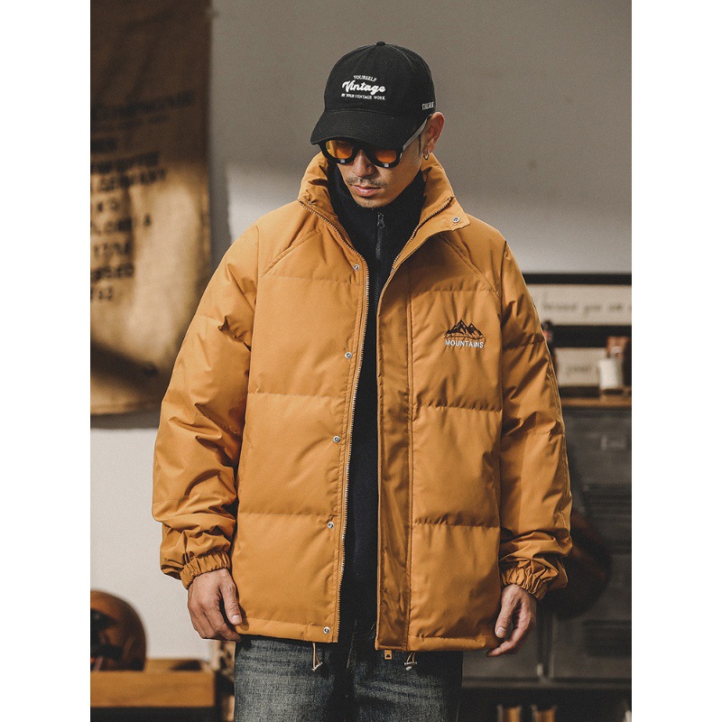 多巴胺輕薄羽絨服男冬季美式潮流高級感簡約保暖加厚服外套
