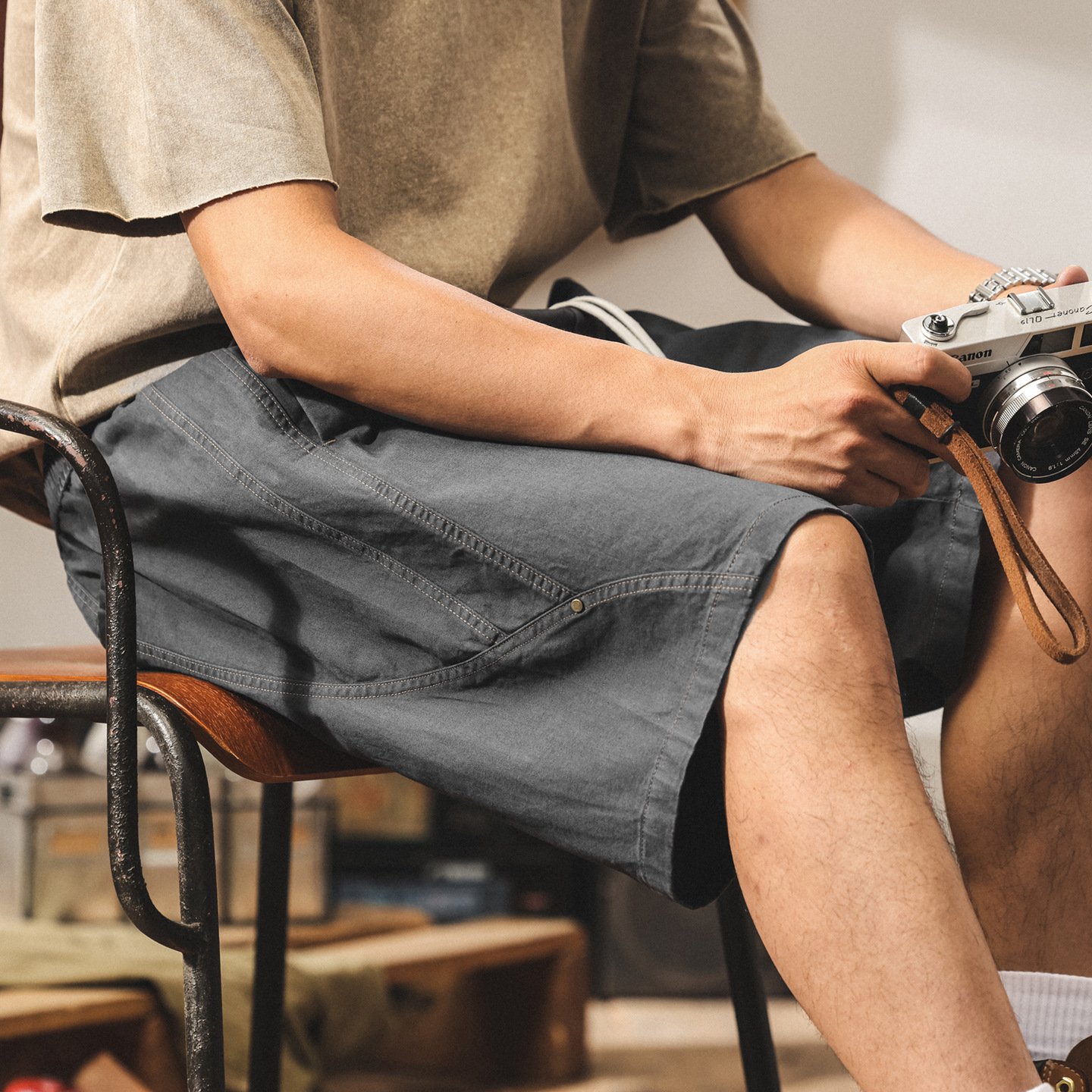 美式復古戶外運動短褲男新款夏季潮牌寬鬆五分褲直筒薄款休閒中褲