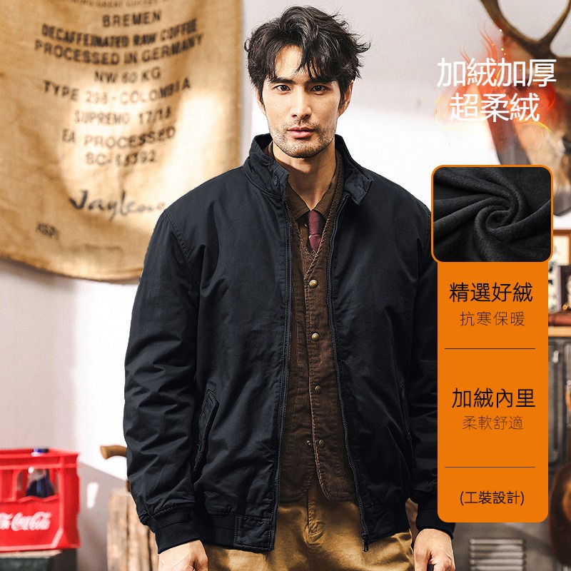 美式復古飛行員夾克棉服男冬季加厚棉衣2024新款潮牌行政短款外套