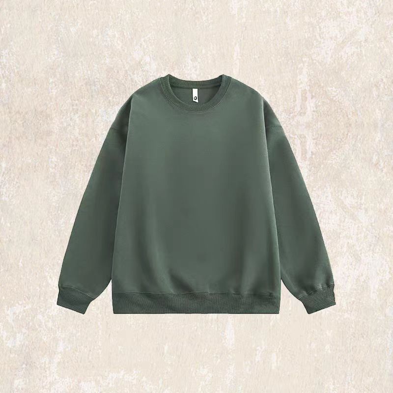 美式重磅圓領衛衣男款秋季潮牌寬鬆酒紅色上衣簡約百搭休閒衣服男