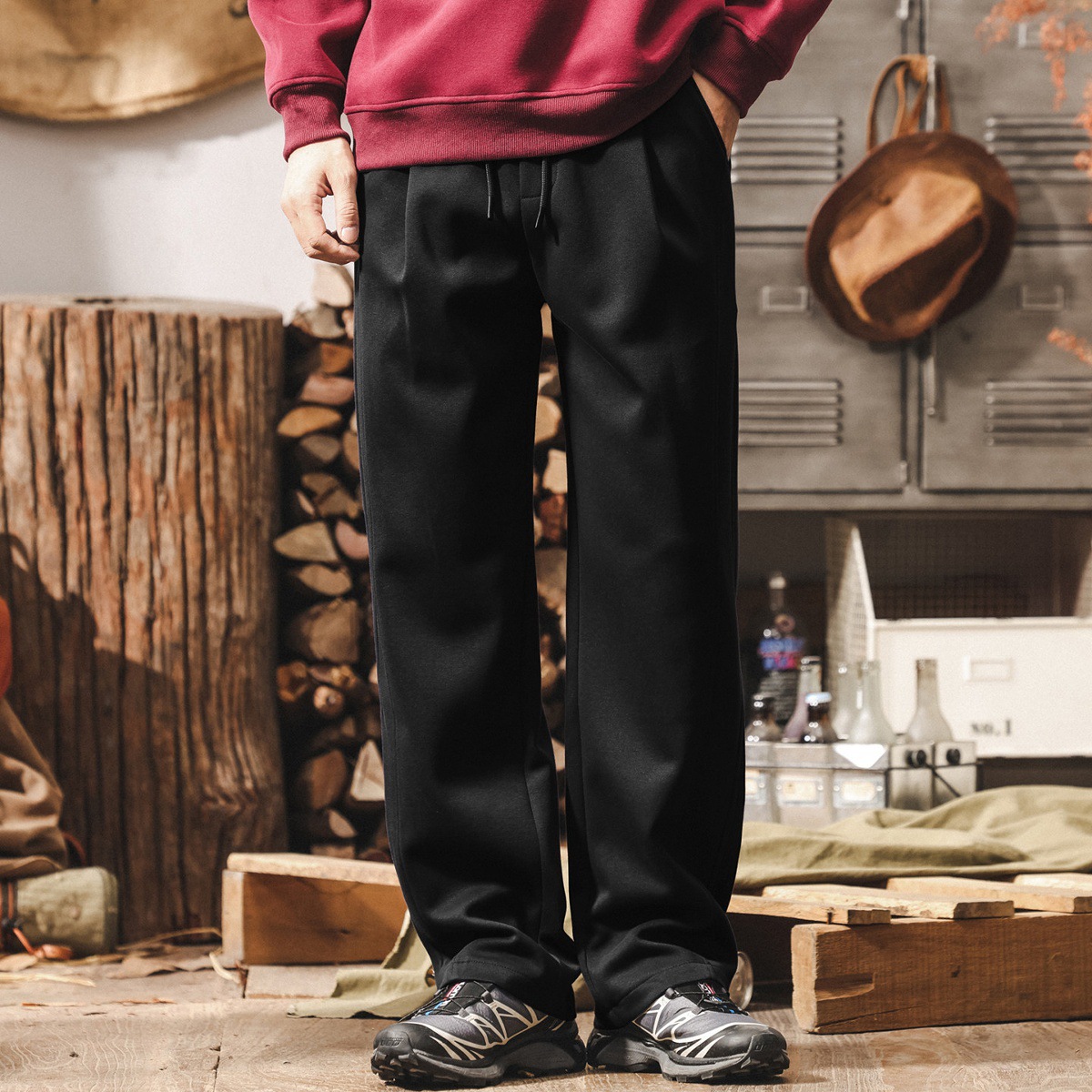 美式復古直筒休閒褲子男春季2026新款加厚長褲寬鬆重磅潮牌衛褲男