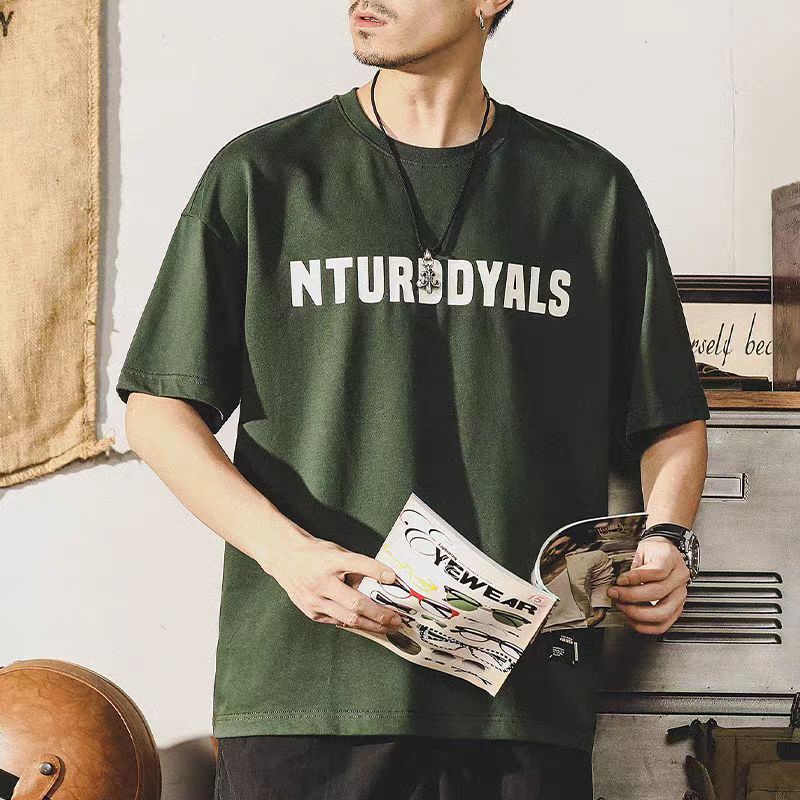 美式復古280g重磅t恤男士短袖夏季寬鬆大碼男裝潮牌新款純棉體恤