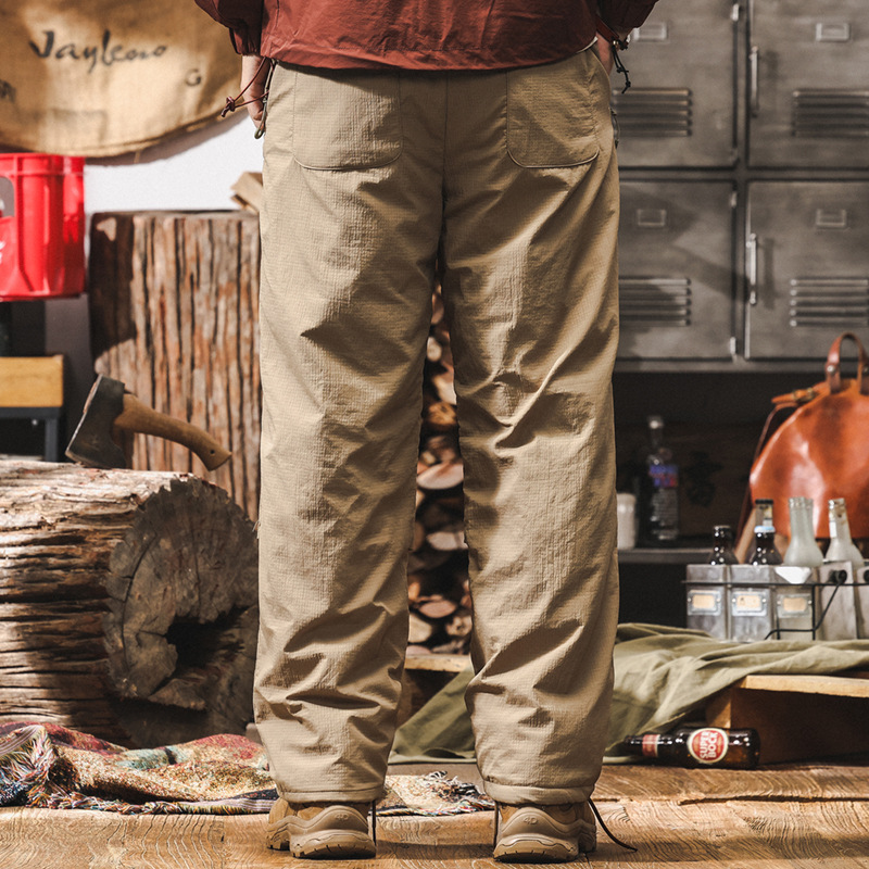 美式復古冬季防寒戶外登山羽絨褲男外穿加厚保暖工裝機能滑雪褲男