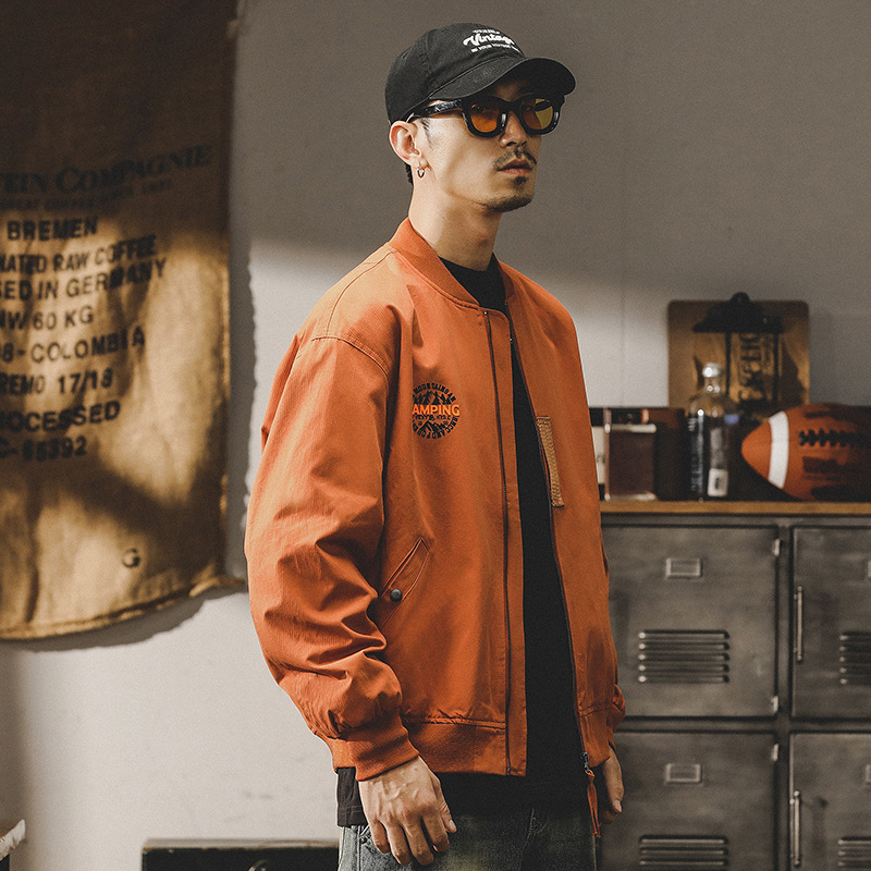 杰雷諾美式潮牌MA1飛行員工裝夾克男秋冬款山系印花棒球服外套男