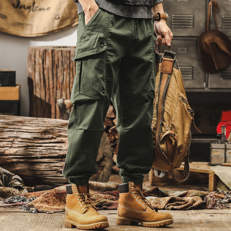 美式復古工裝褲子男春季2025新款潮牌城市戶外通勤寬鬆束腳休閒褲