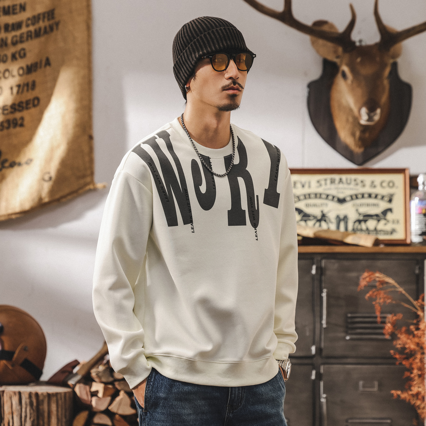 美式復古潮牌300g重磅衛衣男春秋2025新款潮流寬鬆大碼男裝上衣男