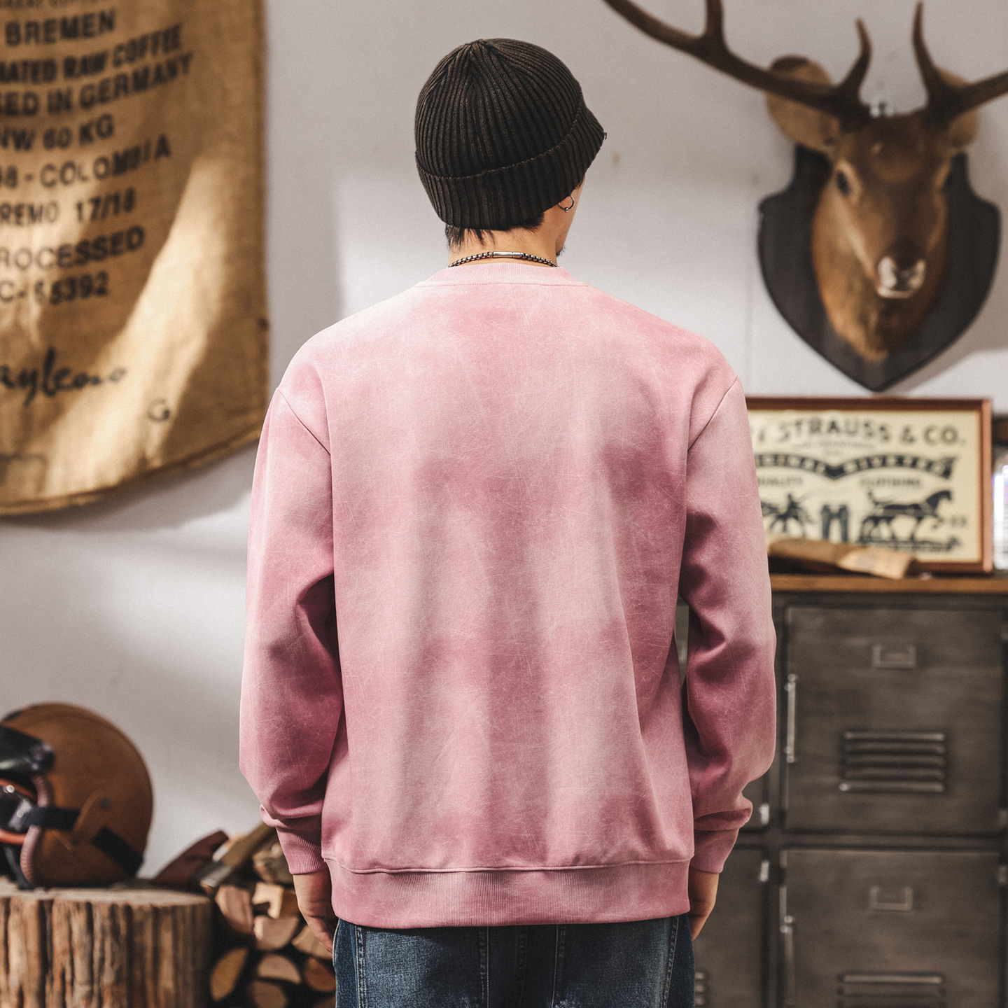 多巴胺粉色衛衣男秋季2025新款重磅潮牌減齡男裝寬鬆休閒男生上衣