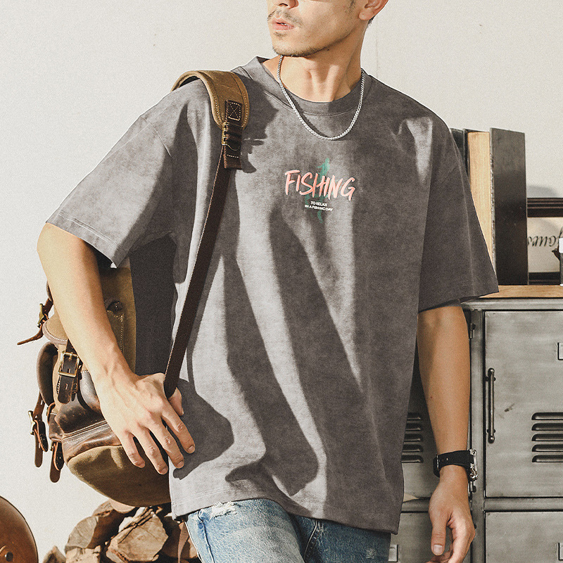 杰雷諾抗皺涼感夏季短袖T恤男士寬鬆上衣潮牌2024新款半袖男體恤