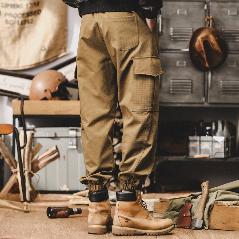 美式復古工裝褲子男2024秋季新款寬鬆直筒休閒褲潮牌男士束腳長褲