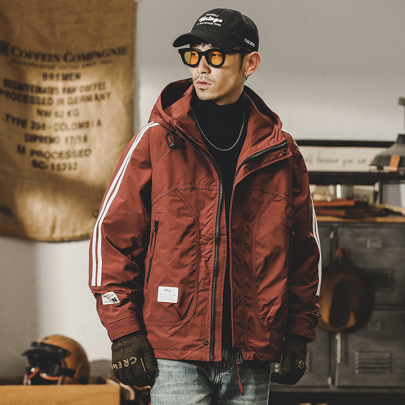 美式防水戶外工裝夾克男秋冬款可機洗絎棉衝鋒衣冬季加絨加厚外套