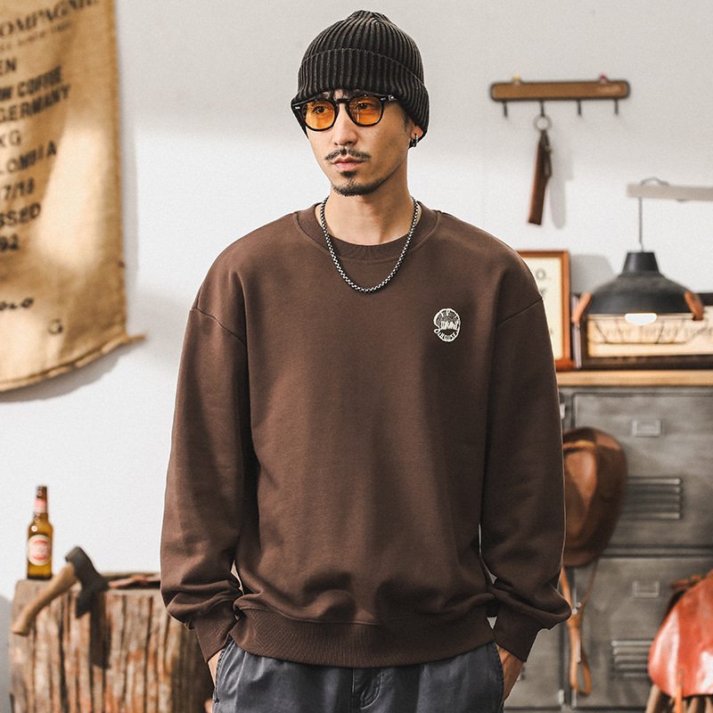 美式360g重磅復古衛衣男秋季外套2024新款美拉德寬鬆休閒男士上衣