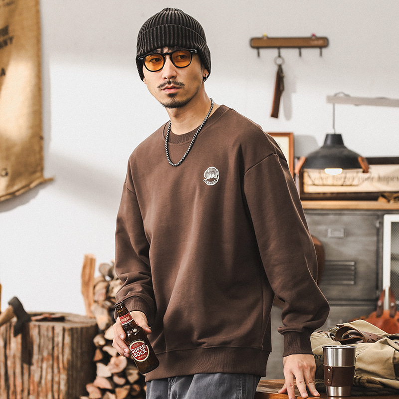 美式360g重磅復古衛衣男秋季外套2024新款美拉德寬鬆休閒男士上衣