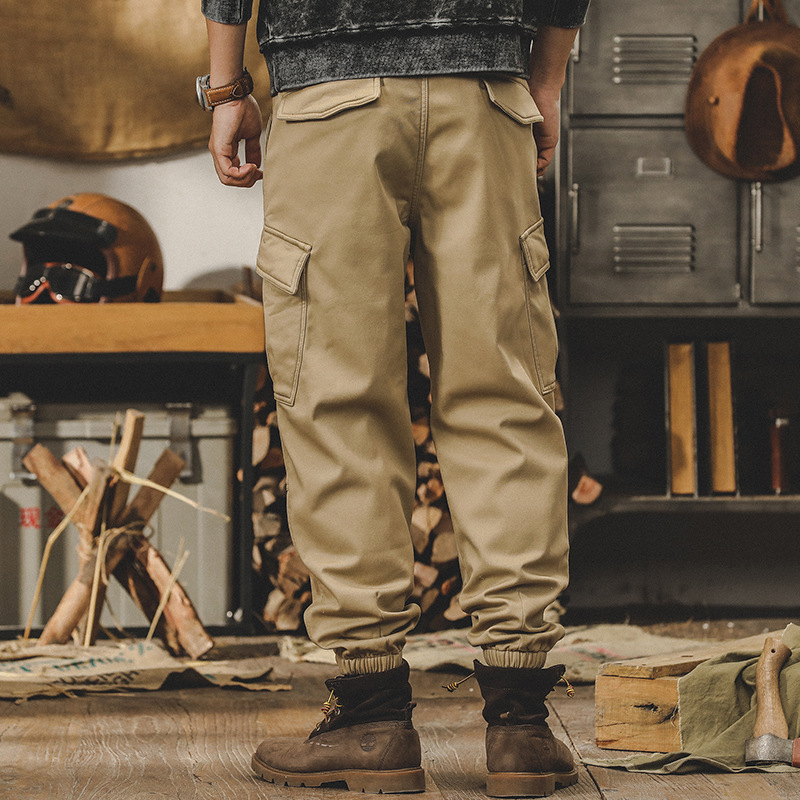 冬季加絨加厚褲子男潮牌束腳褲2023新款男士秋冬褲子寬鬆休閒褲男