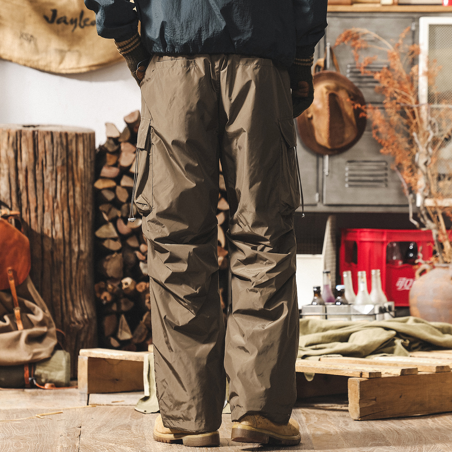 美式復古90%白鴨絨禦寒工裝羽絨褲男冬季加厚潮牌機能傘兵滑雪褲