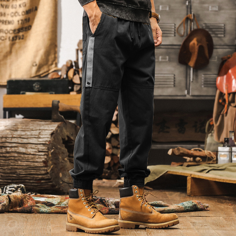 美拉德復古工裝褲子男春季2025新款束腳褲美式潮牌寬鬆男士休閒褲