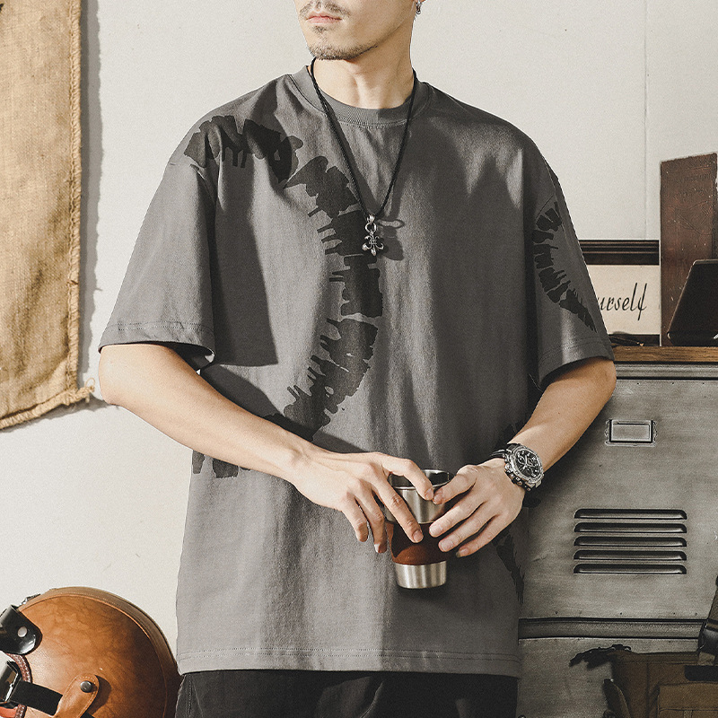 杰雷諾美式復古280g重磅T恤男短袖夏季新款寬鬆上衣半截袖男裝潮T