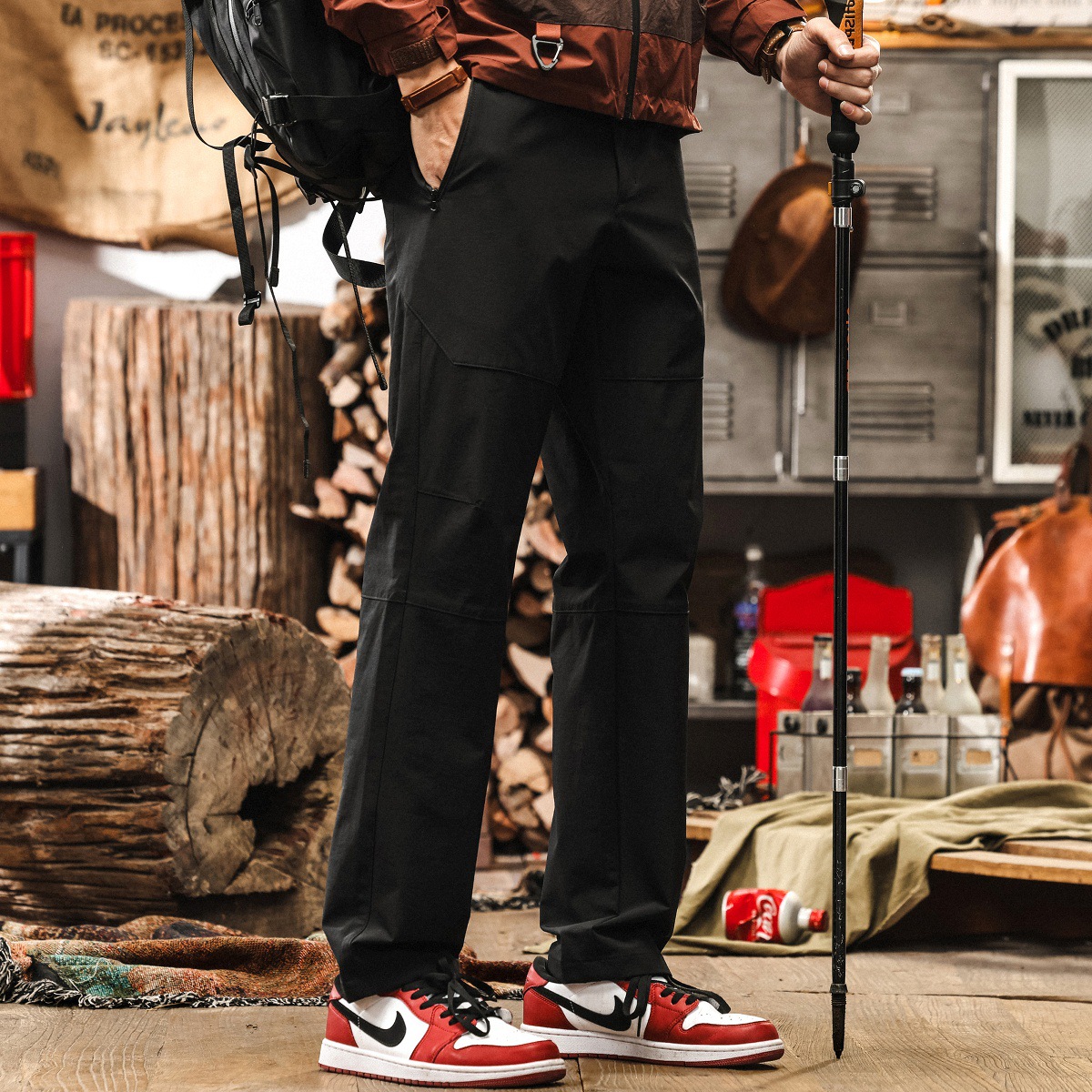 輕量化戶外機能冰絲褲子男夏季薄款城市通勤徒步防水速干休閒長褲