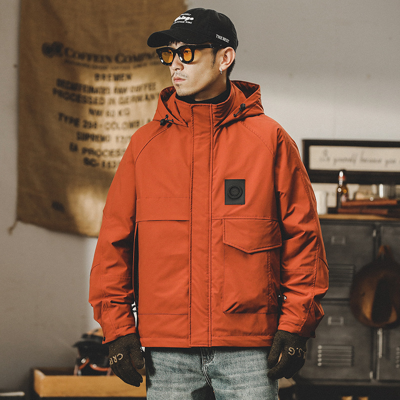 美式工裝夾克男秋冬款戶外衝鋒衣男2023新款冬季加絨加厚男士外套