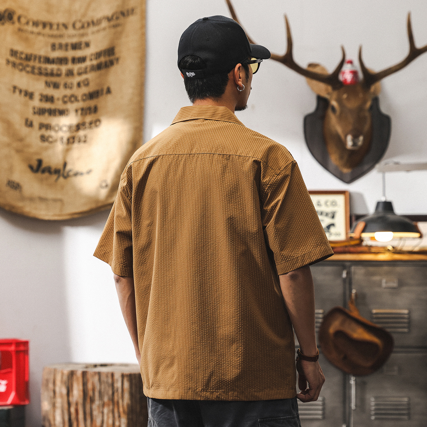 【零壓智能速幹】古巴領襯衫男夏季短袖薄款涼感山系美式復古襯衣