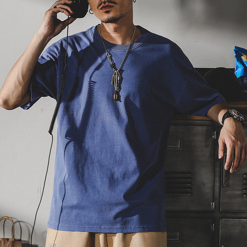 美式250g重磅T恤男短袖夏季ins潮流復古酵磨寬鬆基礎款打底衫