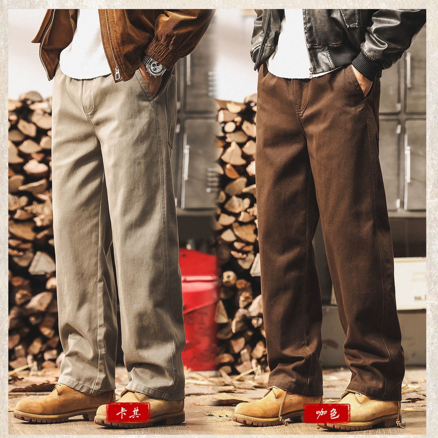 美式復古休閒褲男士長褲秋季2025新款寬鬆直筒潮牌工裝褲子男