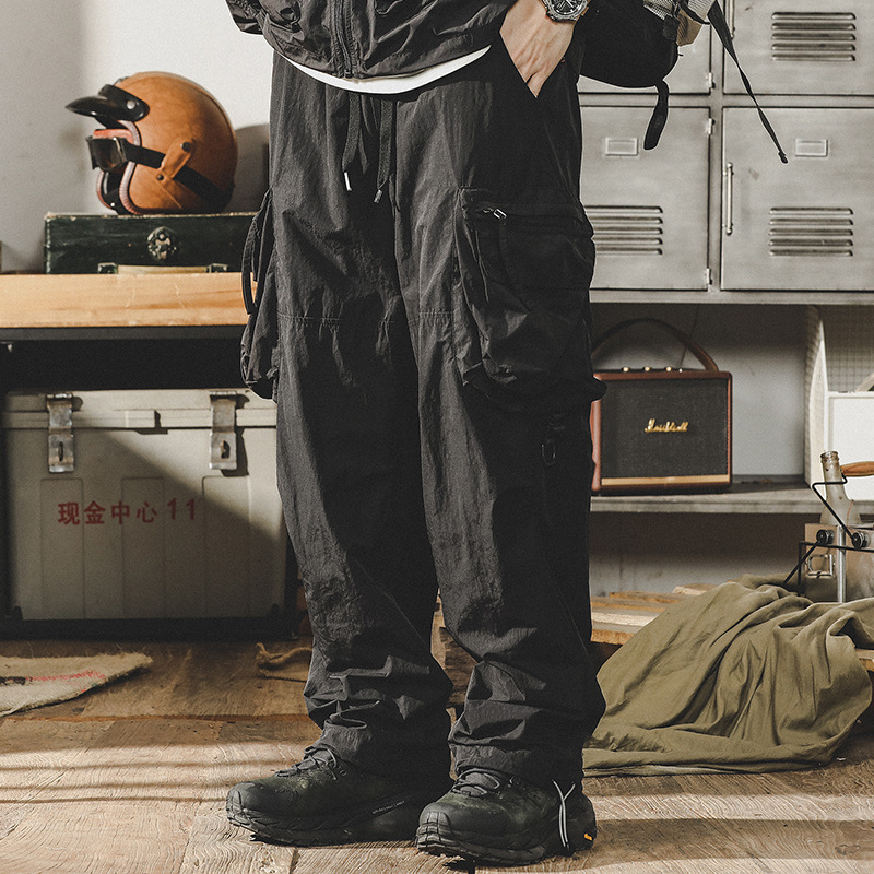 杰雷諾美式速乾工裝褲男夏季寬松山系多口袋機能褲子男大碼休閒褲