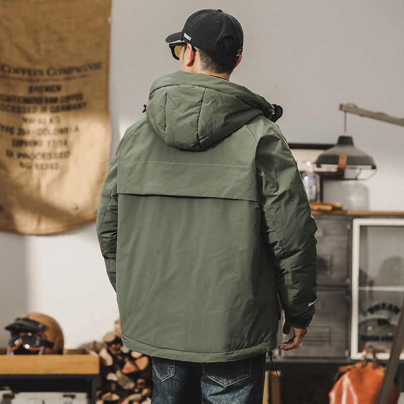 新國標90鴨絨羽絨服男冬季戶外機能工裝外套保暖加厚連帽衝鋒衣男