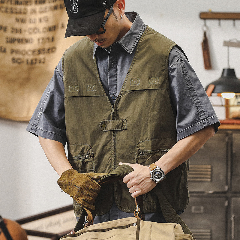 山系戶外露營登山馬甲男款夏季潮牌薄款無袖背心男士坎肩工裝外套