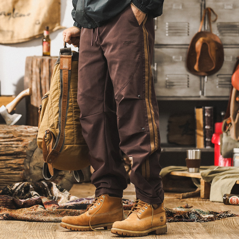 杰雷諾美式復古休閒褲子男春秋款潮牌輕戶外防潑水寬鬆直筒傘兵褲