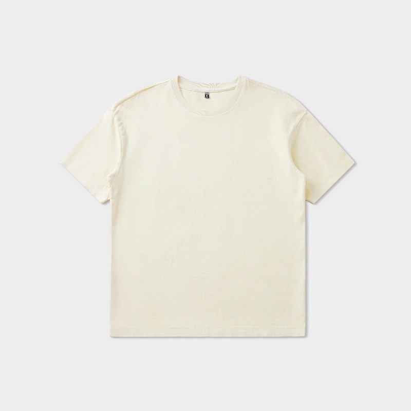 杰雷諾美式復古短袖T恤男圓領體恤男士夏季純色打底衫內搭上衣潮T