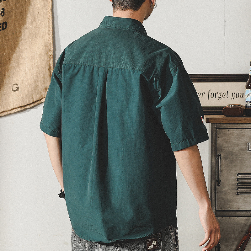 杰雷諾美式工裝襯衫男短袖夏季山系戶外通勤硬漢獵裝襯衣夾克外套