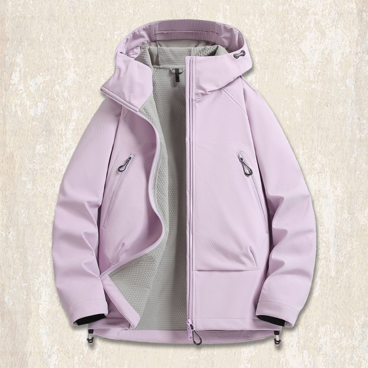 美式山系戶外壓膠衝鋒衣外套男春秋新款防風鎖溫方格登山工裝夾克