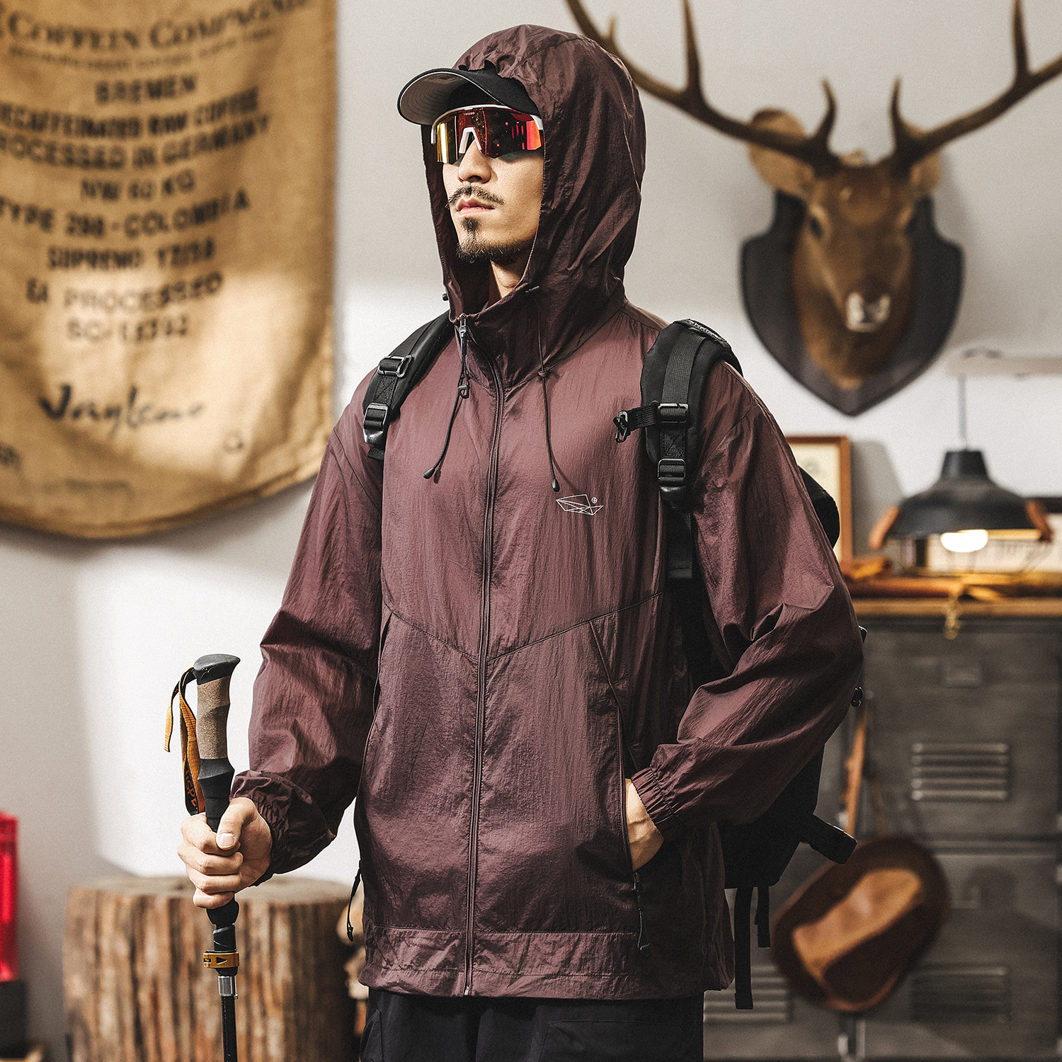 夏季戶外輕薄透氣防曬衣男士寬鬆防紫外線連帽速幹防曬服薄款外套