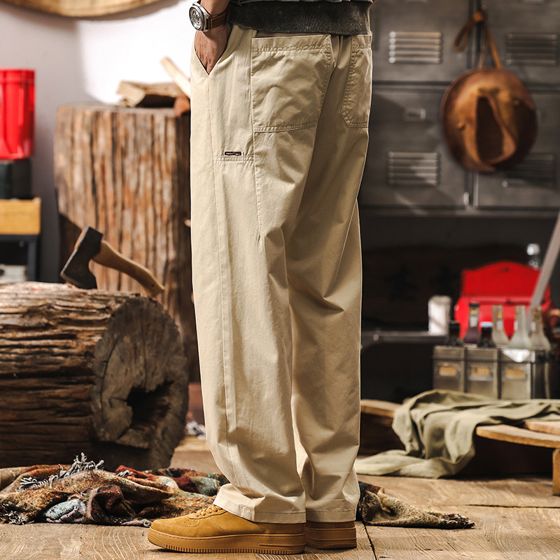 薄款工裝褲子男春季寬鬆直筒2025新款美式復古潮牌男士休閒褲子男