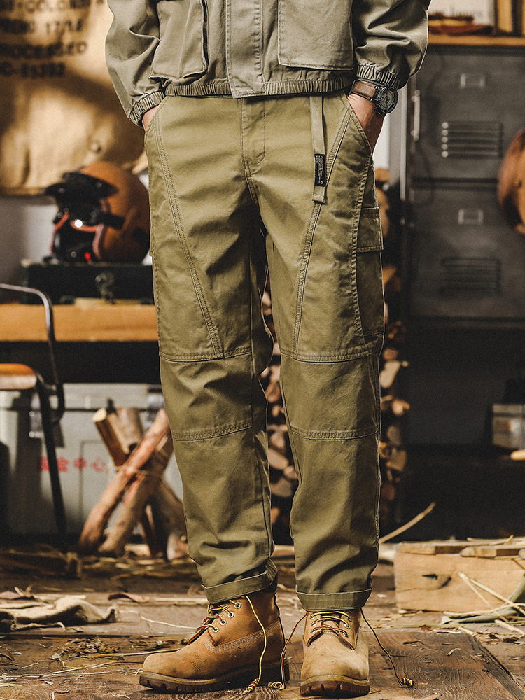 美式重磅復古工裝褲子男寬鬆直筒2024春秋新款潮牌戶外通勤休閒褲