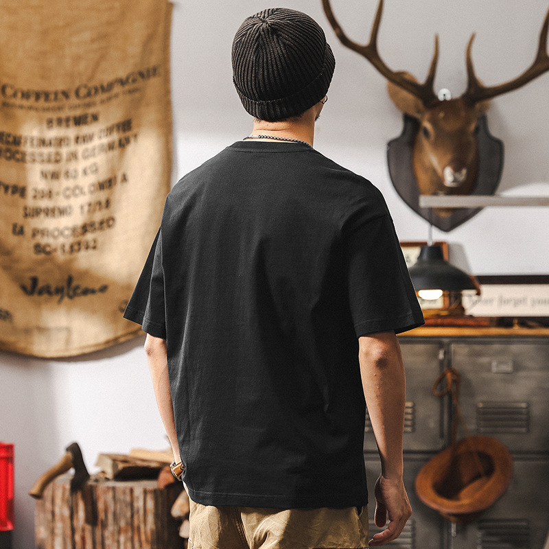 美式復古250g重磅T恤短袖男夏季2025新款潮牌衣服男寬鬆休閒上衣