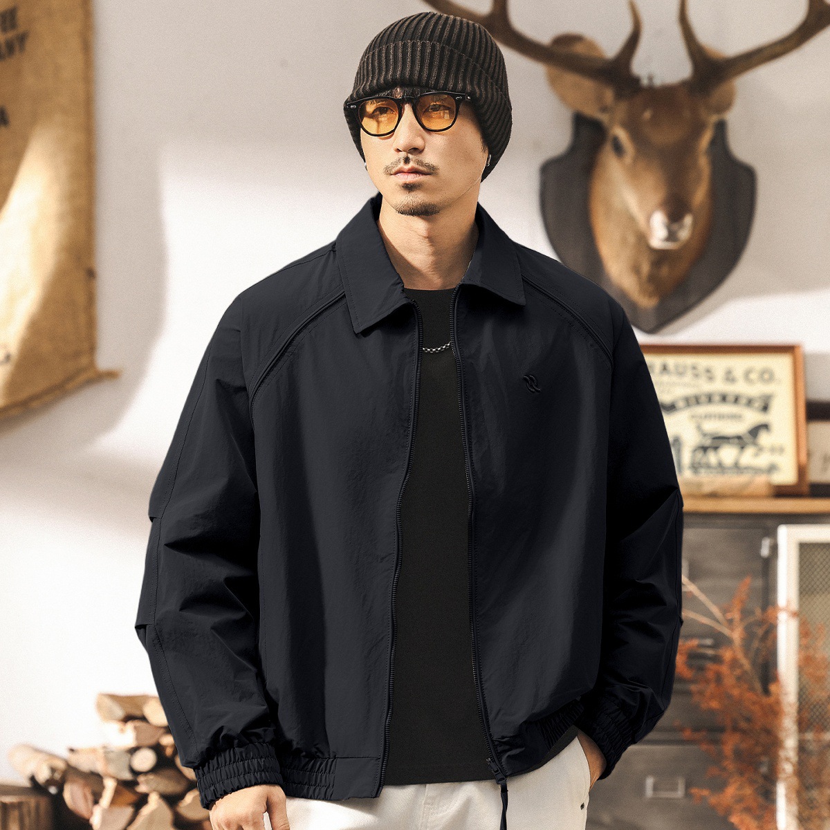 美式復古三防雙面穿夾克男秋季寬鬆2025新款教練老錢風外套男春秋