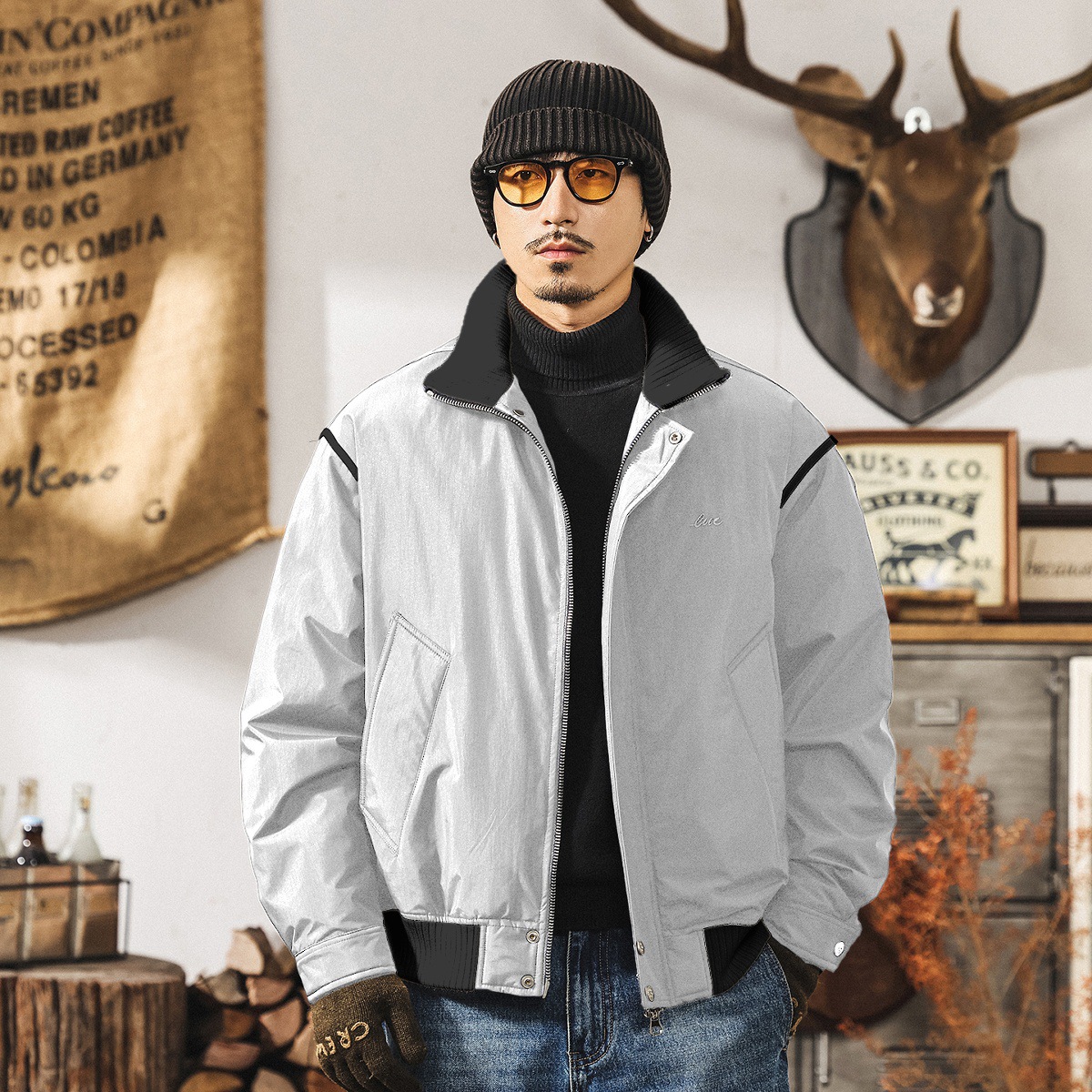 美式復古90%純白鴨絨輕薄羽絨服男冬季保暖潮牌寬鬆抗寒男士外套