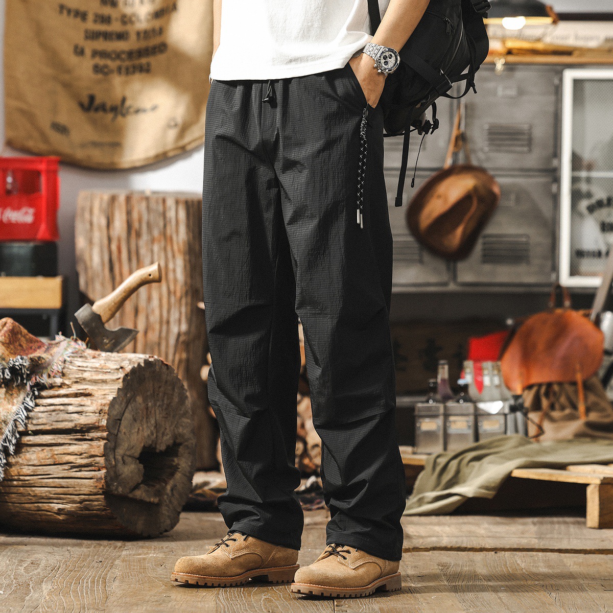 美式戶外速幹薄款褲子男夏季寬鬆潮牌山系傘兵機能長褲男士休閒褲