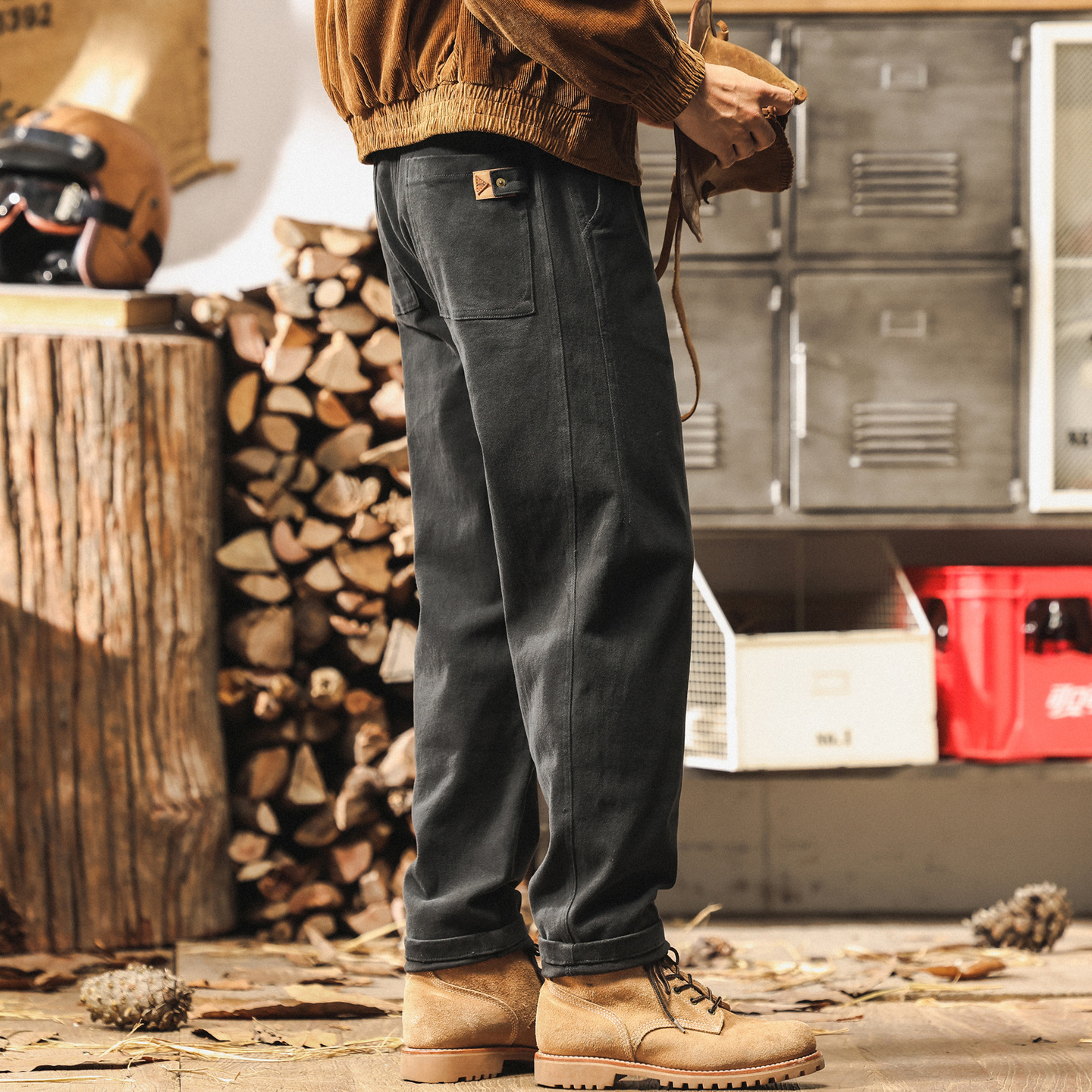 美式復古工裝褲男秋季2025新款男士簡約褲子男春秋直筒休閒褲男褲