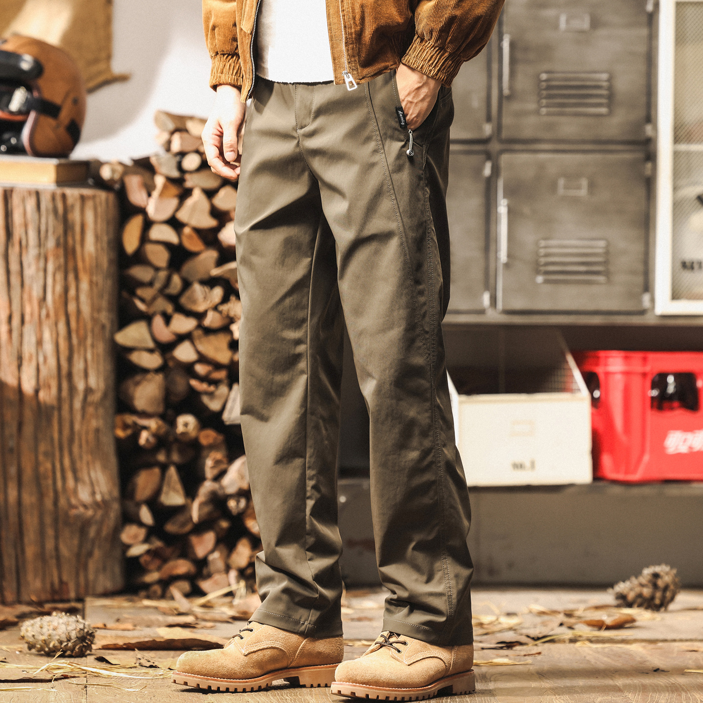 美式復古工裝褲子男春秋直筒2025新款戶外傘兵褲秋季男士休閒長褲