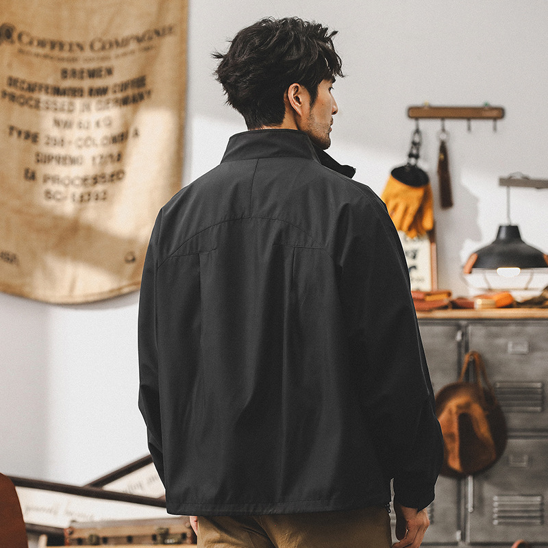 美式戶外機能衝鋒衣外套男春秋季潮牌設計感城市運動風通勤夾克男