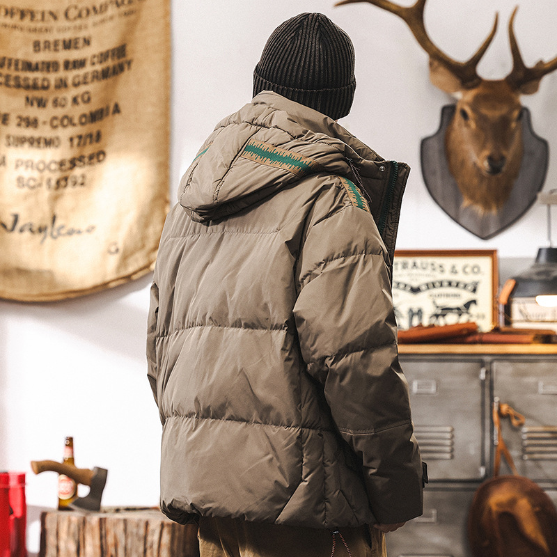 新國標90%白鴨絨工裝羽絨服男冬季加厚機能風男士外套潮流面包服