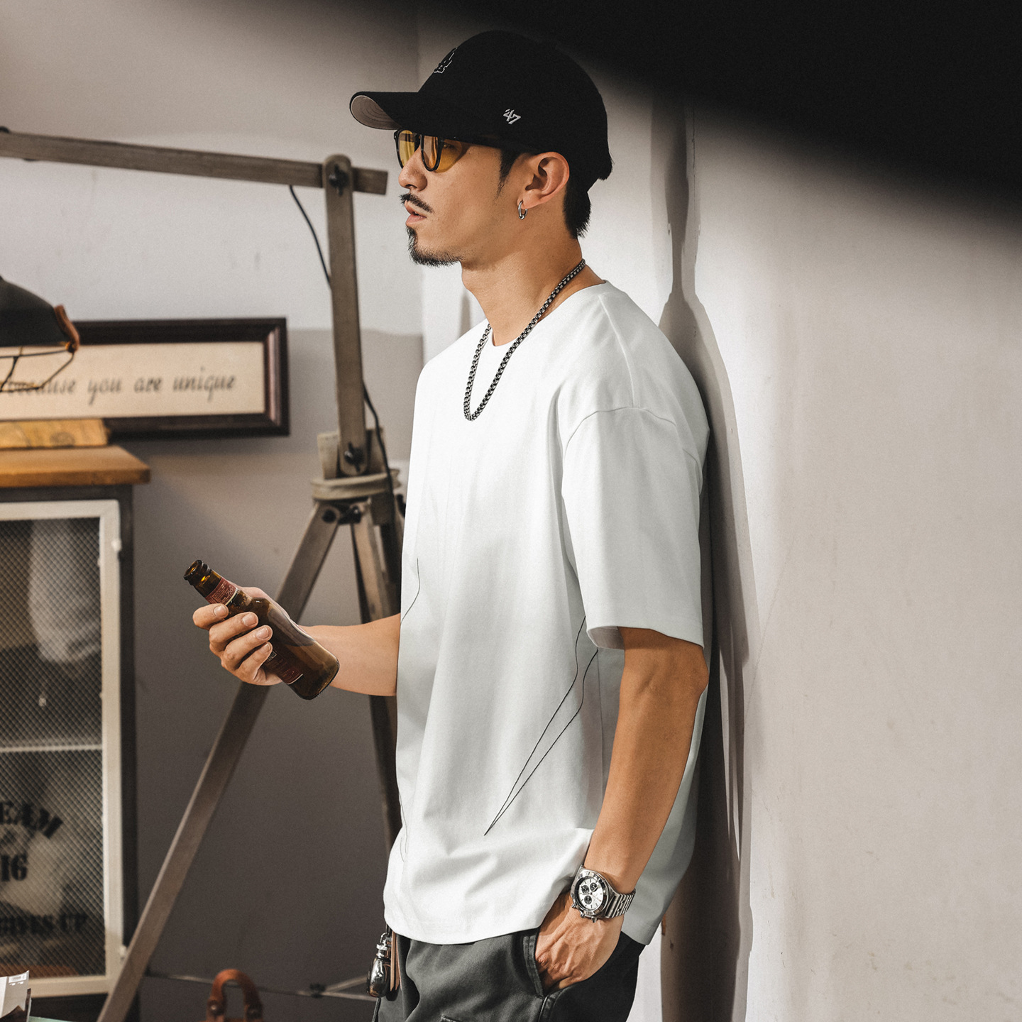 夏季潮流涼感抑菌冰絲t恤男2025新款運動速幹防曬短袖男寬鬆上衣T