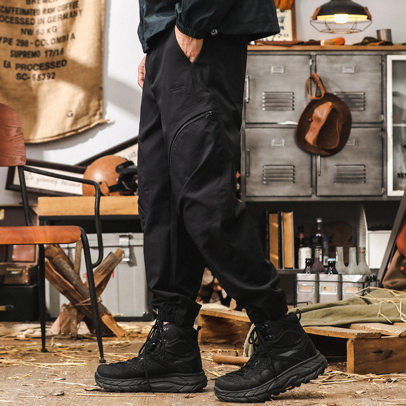 美式復古工裝褲男秋季潮牌戶外功能性立體拉鏈袋寬鬆掛扣休閒褲